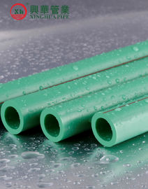 Green Polypropylene Random Copolymer Pipe / Heat Resistant Plastic Pipe Smooth Surface
